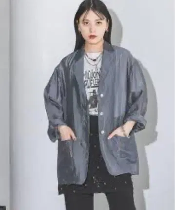 JEANASIS 지나시스 오간자 시어 셔츠 자켓 그레이