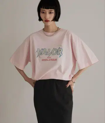 새상품 LOWRYS FARM 로리즈팜 USED 반팔 티셔츠 핑크