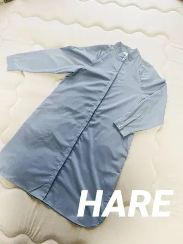 HARE 하레 셔츠 원피스 비익 버튼 블루 F 셔츠 원피스