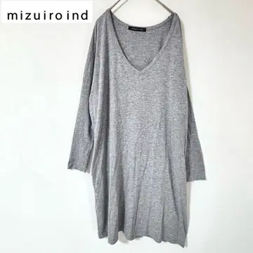 mizuiro ind 미즈이로 인드 긴팔 와이드 원피스 무릎 기장 그레이