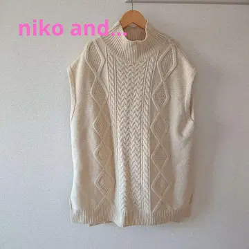새상품급 niko and.. 케이블 짜임 니트 베스트 레이어드