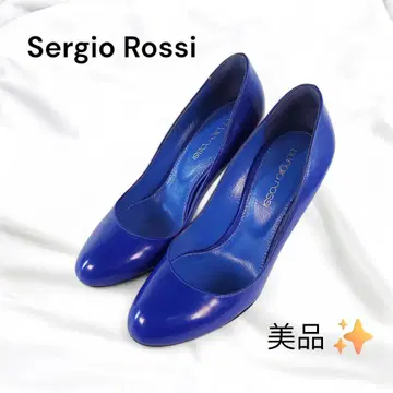 새상품급 Sergio Rossi 펌프스 파랑 34 21-21.5cm