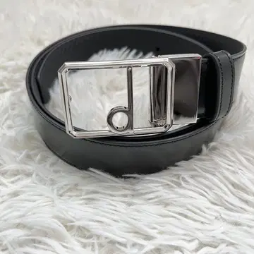 미사용급 최근 dunhill 리버서블 벨트 D버클 블랙 실버 금장 장식