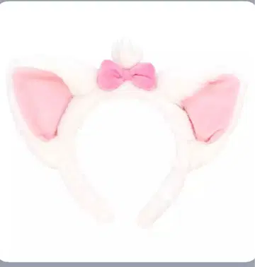 고양이 귀 헤어밴드 화이트 핑크