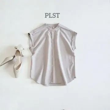 PLST 플라스테 슬리브리스 블라우스 밴드 카라 S