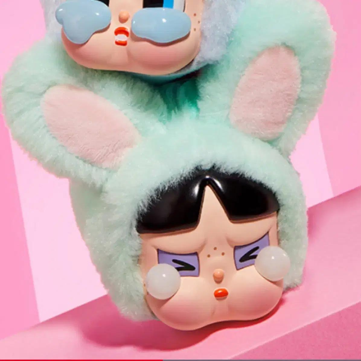 キーホルダー・キーリング CRYBABY X POWERPUFF GIRLS SERIES KEYRING BUNNY BUTTERCUP Crybaby Powerpuff Girls vinyl face pendant keychain Series