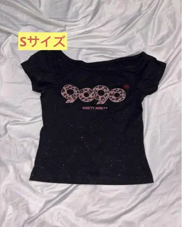 9090 girl OG 로고 숄더 글리터 티셔츠 S