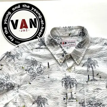 VAN 풀오버 알로하 셔츠 LL 화이트