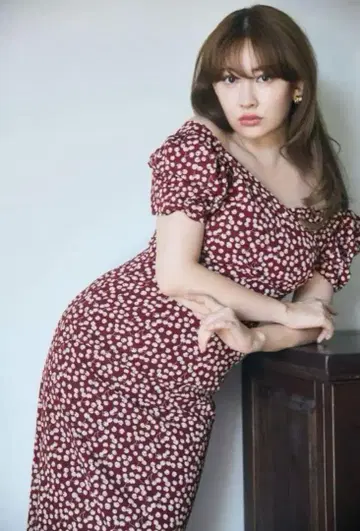 체리 패턴 캐시 코어 원피스 M