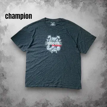 00s CHAMPION 칼리지 로고 팀 티셔츠 애니멀 프린트 USA