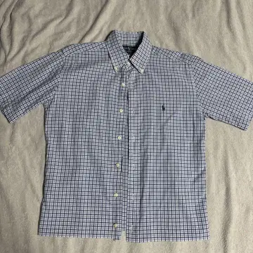 Ralph Lauren Blake 반팔 셔츠 파랑 체크 무늬 S