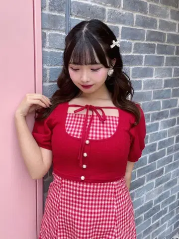 에블린 리본 체크 미니 원피스 evelyn