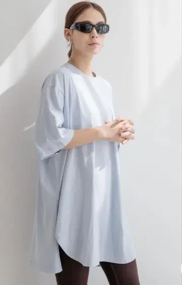HEREIAM 헤레이엄 오버 롱 티 튜닉 블루