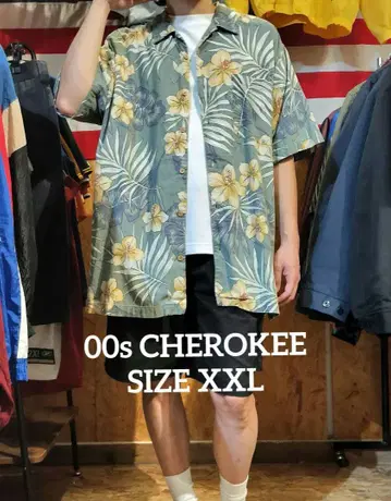 새상품급 2XL 00s CHEROKEE 반팔 알로하 셔츠 미국 구제 의류