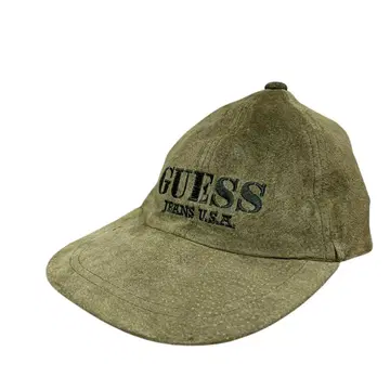 90s GUESS JEANS 스웨이드 캡 그린 프리 사이즈