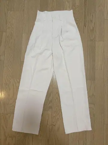 두꺼운 벨트 하이 웨스트 칼라 턱 슬랙스