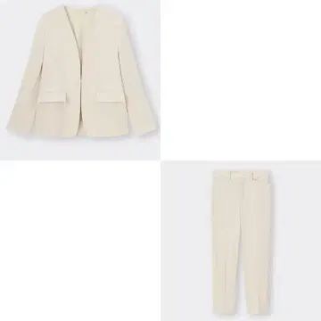 지유 아이보리 자켓과 팬츠 셋업