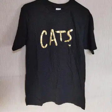 극단 사계절 CATS 캣츠 골드 컬러 로고 프린트 티셔츠 L 사이즈