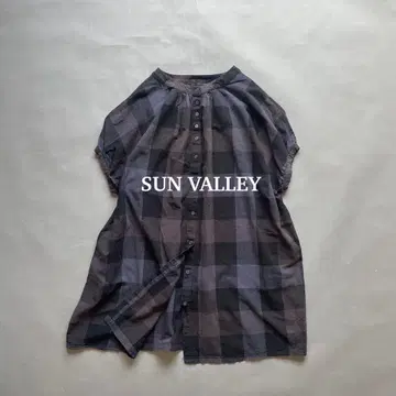 SUN VALLEY 선 밸리 코튼 린넨 체크 튜닉