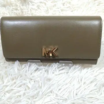MICHAELKORS 장지갑 가죽 턴락 카키