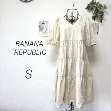 9494 BANANA REPUBLIC 반팔 티어드 원피스 S 무지