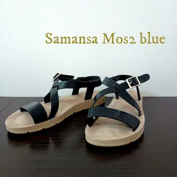 사만사 모스모스 블루 sm2blue 크로스 벨트 샌들 M 블랙