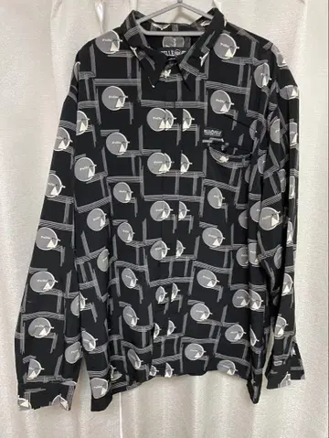 Pelle Pelle 기하학 패턴 긴팔 셔츠 XL