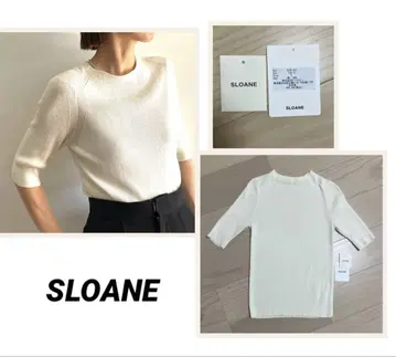 SLOANE 14G 리브 코튼 5부 소매 라운드넥 SL6S-262-S9