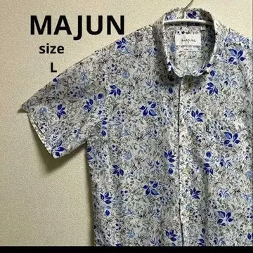 MAJUN 꽃무늬 반팔 셔츠 L