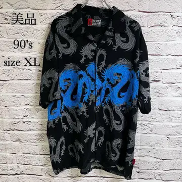 새상품급 90S 빈티지 드래곤 용 알로하 셔츠 빅 사이즈 XL