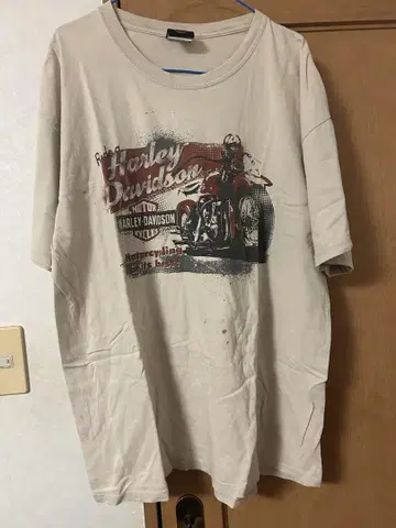 Harley Davidson 바이크 티셔츠 베이지