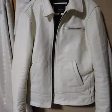 FORTIME 화이트 가죽 자켓 2XL