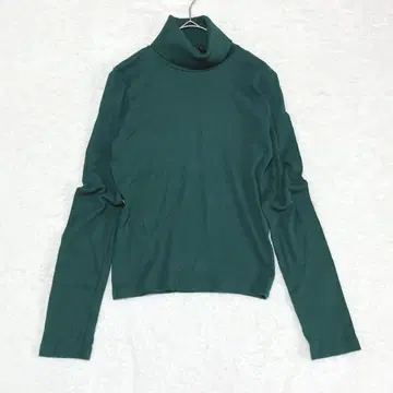 ZARA 자라 긴팔 니트 L 스웨터 터틀넥 다크 그린 무지