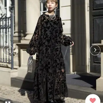 택 포함 새상품 차오패닉 플라워 티어드 원피스 블랙