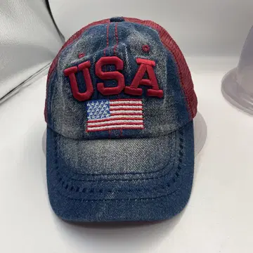 USA 자수 데님 메쉬 캡