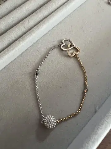 SWAROVSKI 하트 모양 팔찌 실버 골드