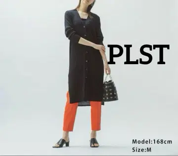 PLST 플라스테 린넨 롱 가디건 블랙