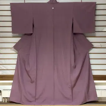 순수 실크 명주 이로무지 고대 보라색 하나 문장 여름 기모노 얇은 옷감