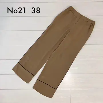 No21 베이지 이지 팬츠 릴랙스 팬츠 실크 허리 밴딩 38