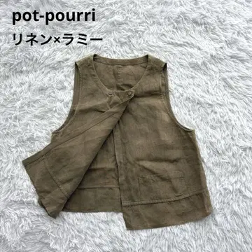 pot-pourri 포푸리 베스트 라미 린넨 상의 슬리브리스 마 소재