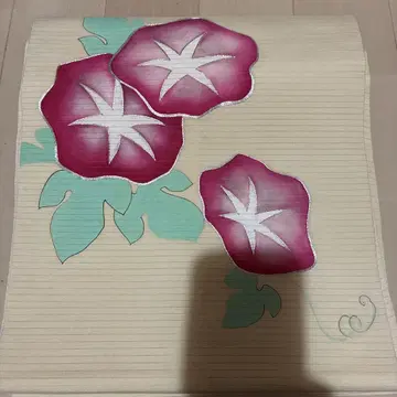나팔꽃 여름용 나고야 오비 앤티크 자수