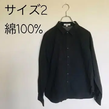 와이셔츠 긴팔 niko and... 블랙 라운드 컷 면100% 2