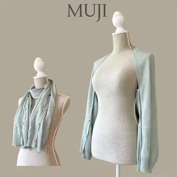 *하자품 [MUJI 무인양품] 옅은 녹색 스톨 겉옷 2WAY 여름 잡화