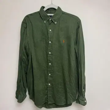 Ralph Lauren 클래식 핏 긴팔 셔츠 M 올리브 그린