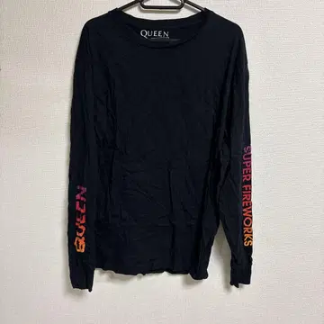 QUEEN 롱 슬리브 티셔츠 공식 상품 파이어 워크스 불꽃놀이