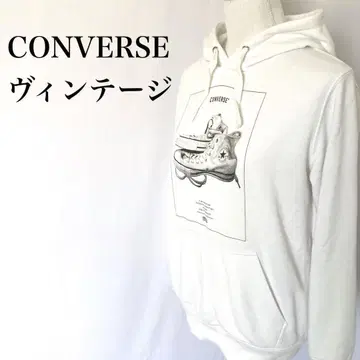CONVERSE 빈티지 자수 로고 포켓 부착 후드티