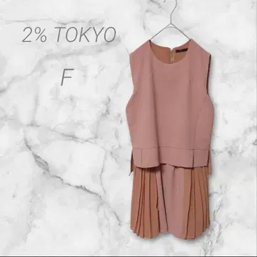 2% TOKYO 원피스 슬리브리스 F 오렌지 계열 플리츠