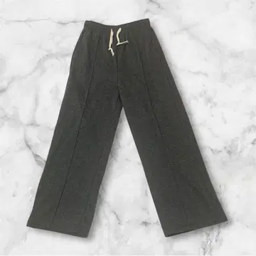 속기모 와이드 팬츠 그레이 XL 핀턱 코듀로이