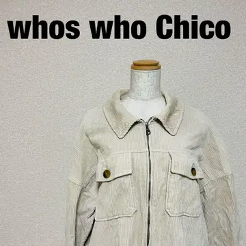 whos who Chico 코듀로이 자켓 화이트 반소매 캐주얼