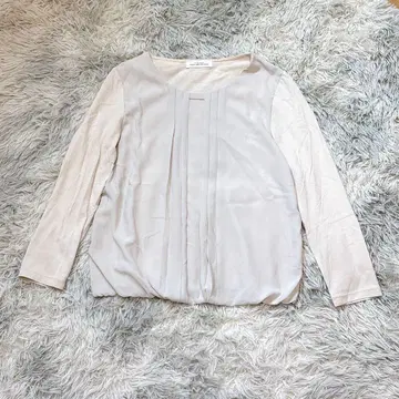 유나이티드 애로우즈 여성용 긴팔 블라우스 L 화이트 아이보리 노카라
